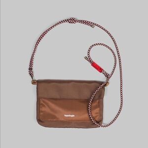 Topologie Musette Small Bronze Satin Crossbody Bag Hiking Bag Phone Strap